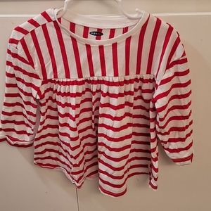 Old Navy red and white striped blouse 4t